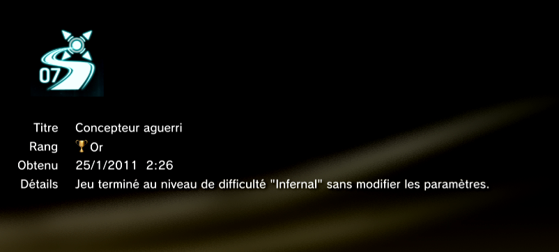 TRON trophées PS3 OR 1