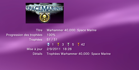 Warhammer 40 000 Space Marine Trophées LISTE    1
