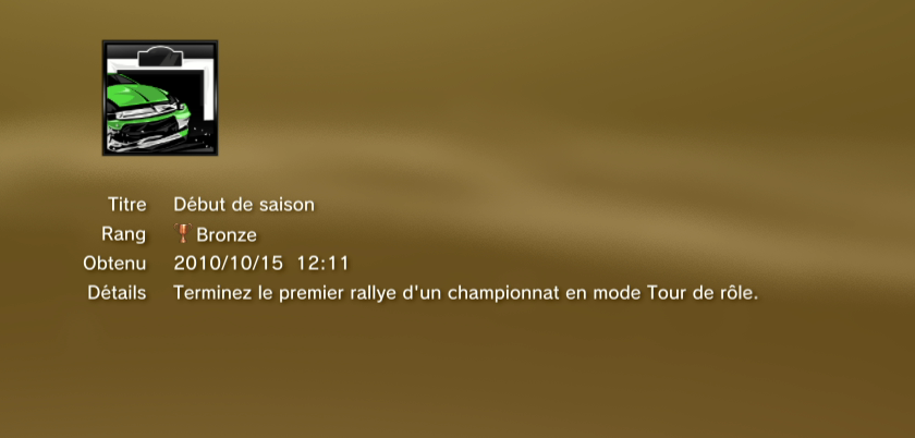 WRC FIA WORLD RALLY Championshipl ps3 Trophees BRONZE 36